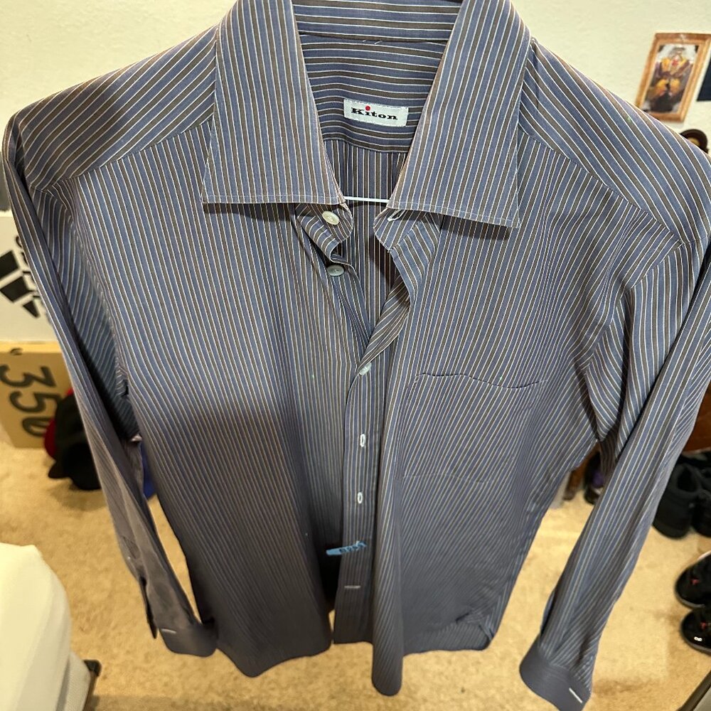 Kiton Striped Designer Shirt